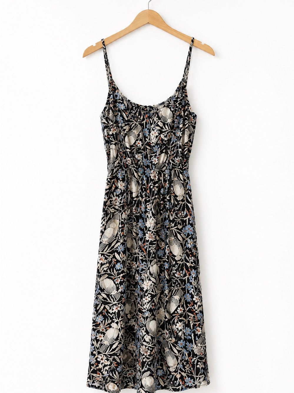 Old Navy Black Floral Print Spaghetti Strap Dress